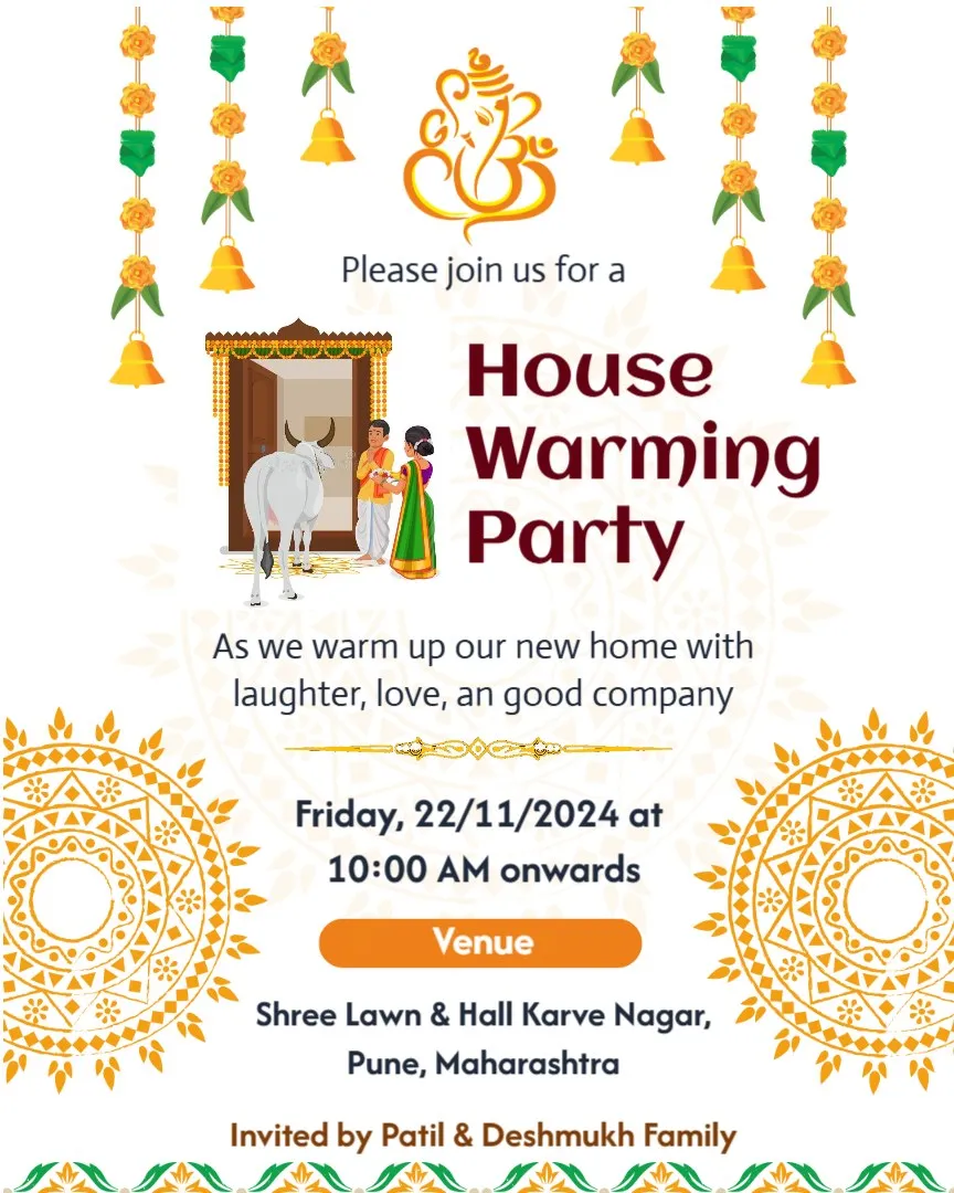 Free House Warming Invitation Templates — English Housewarming Invitation Cards template