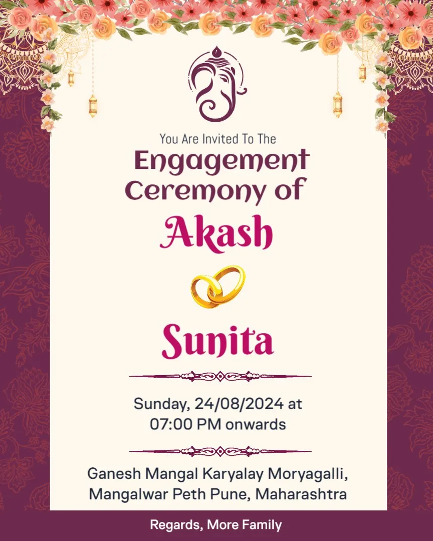 Free Engagement Invitation Templates — English Engagement Invitation Cards template
