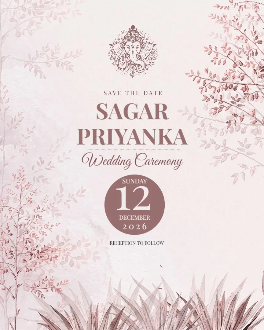 Traditional Indian Wedding Invitation — English Wedding Invitations template