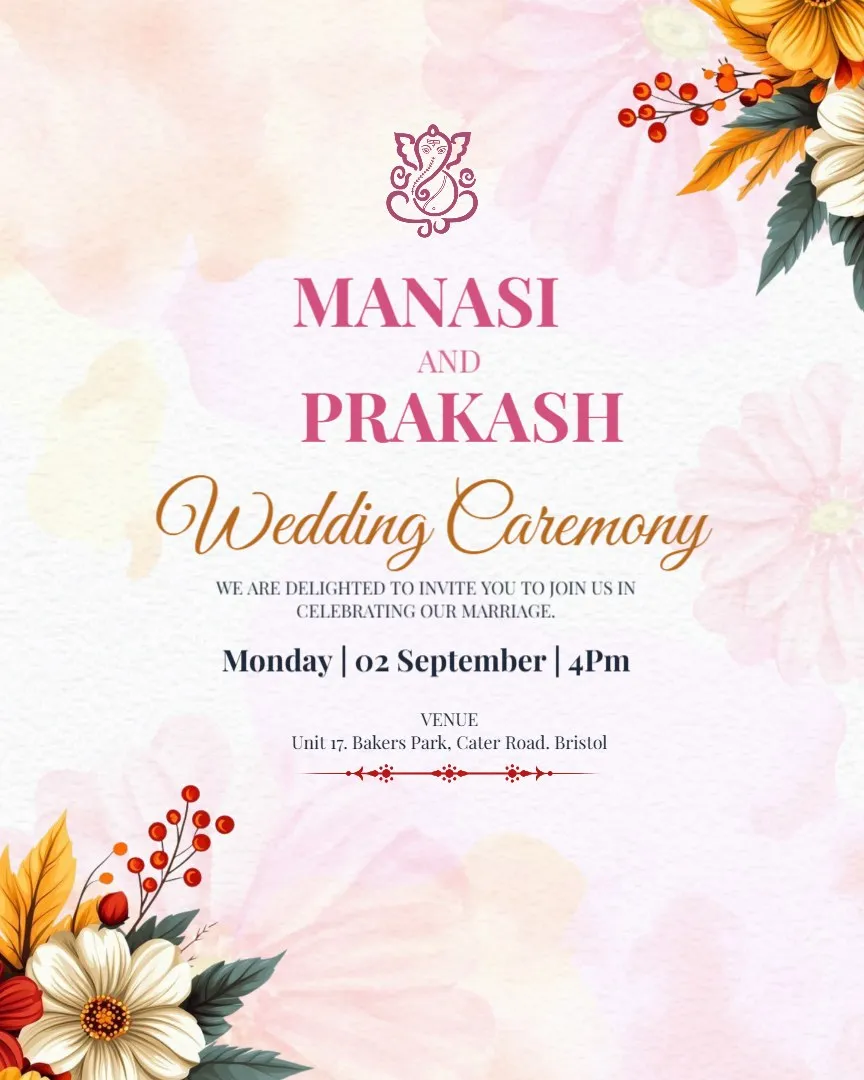 Destination Wedding Invitation — English Wedding Invitations template