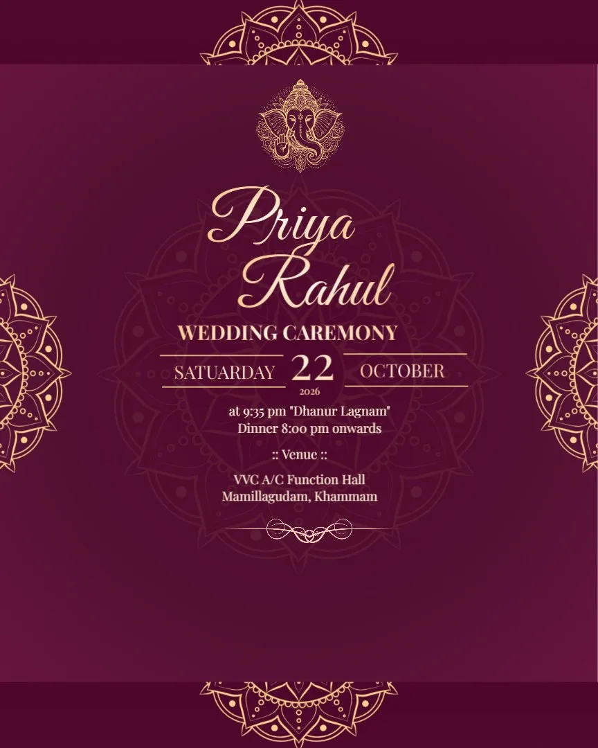 Classic Wedding Invitation Template — English Wedding Invitations template
