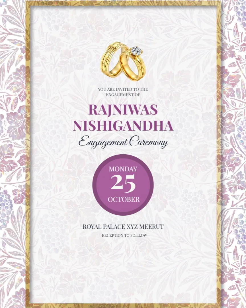 Royal Engagement Invitation Template — English Engagement Invitation Cards template