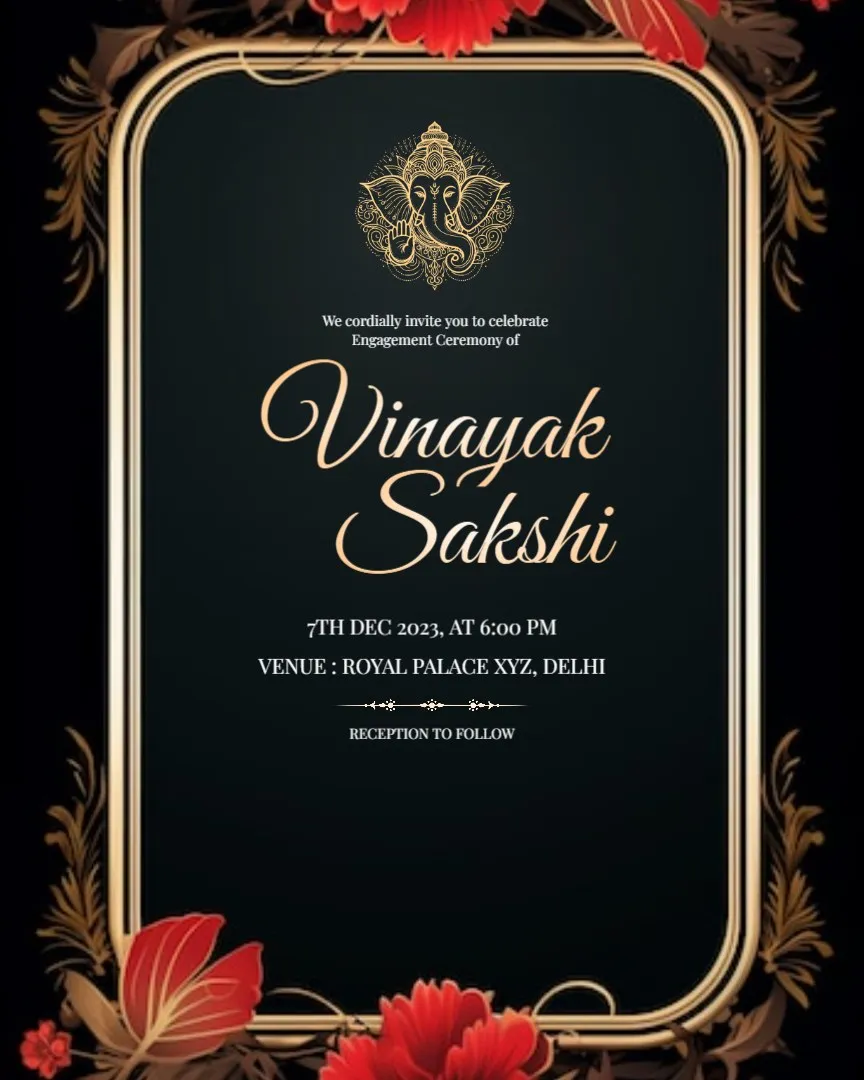 Engagement Ring Ceremony Invitation — English Wedding Invitations template