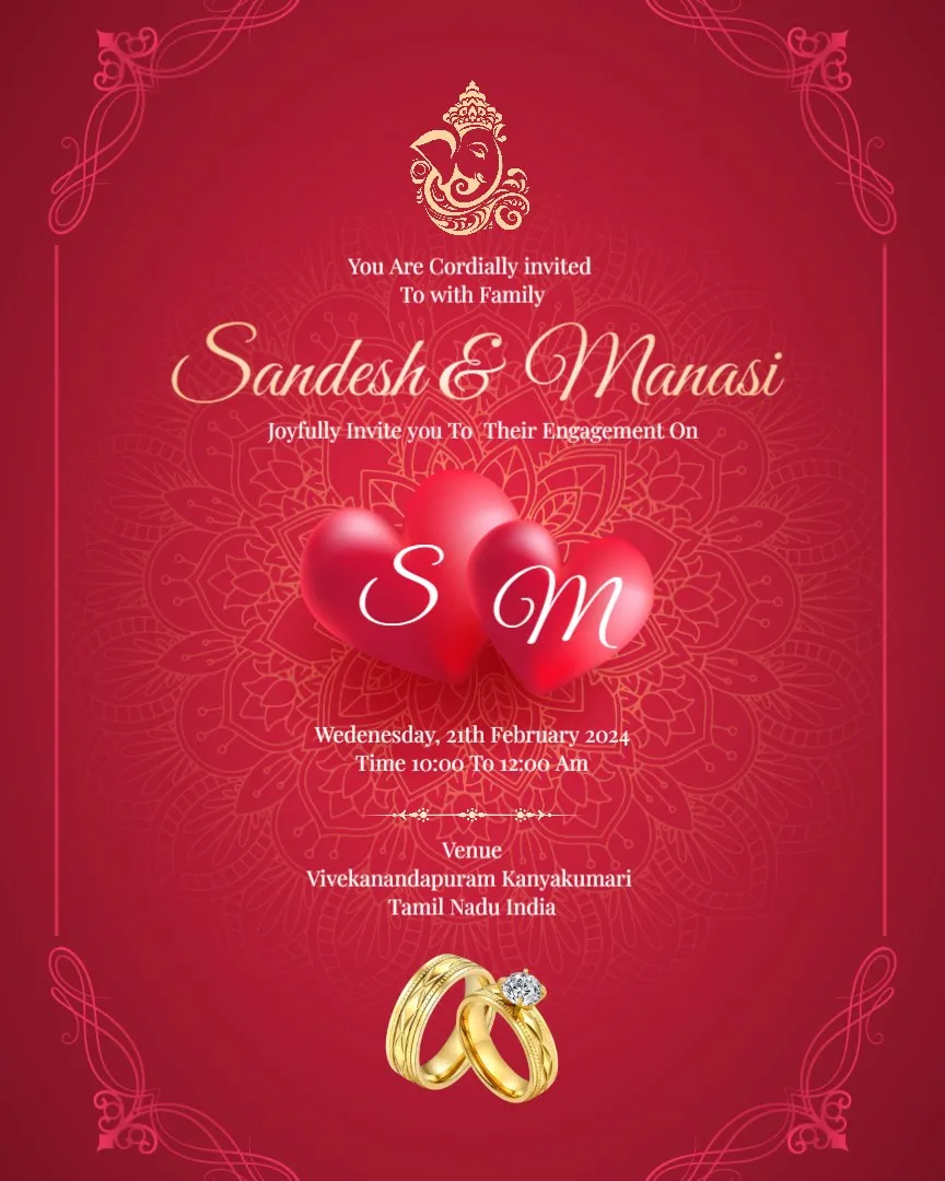 Traditional Engagement Invitation — English Engagement Invitation Cards template