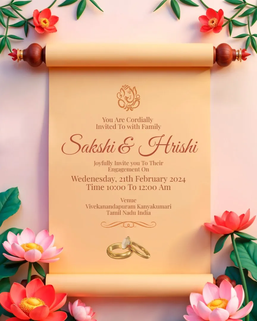 Luxury Gold Engagement Invitation — English Engagement Invitation Cards template