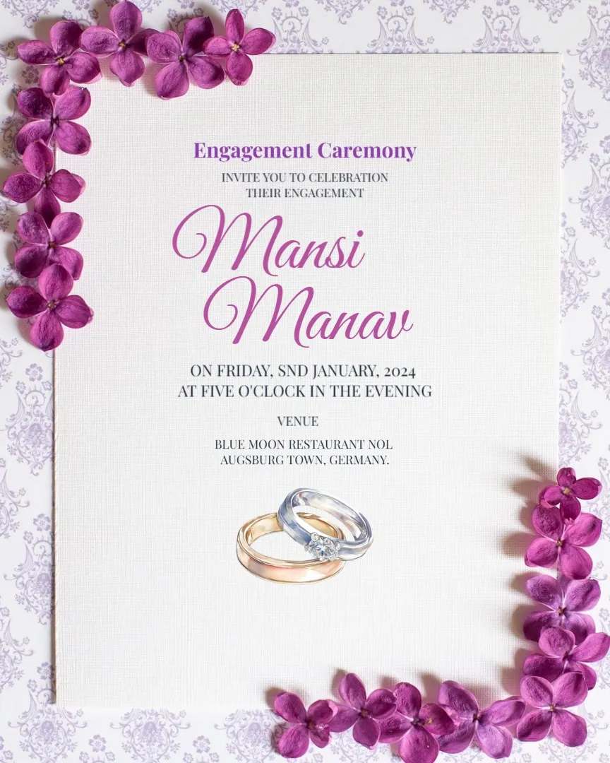 Vintage Engagement Invitation Template — English Engagement Invitation Cards template
