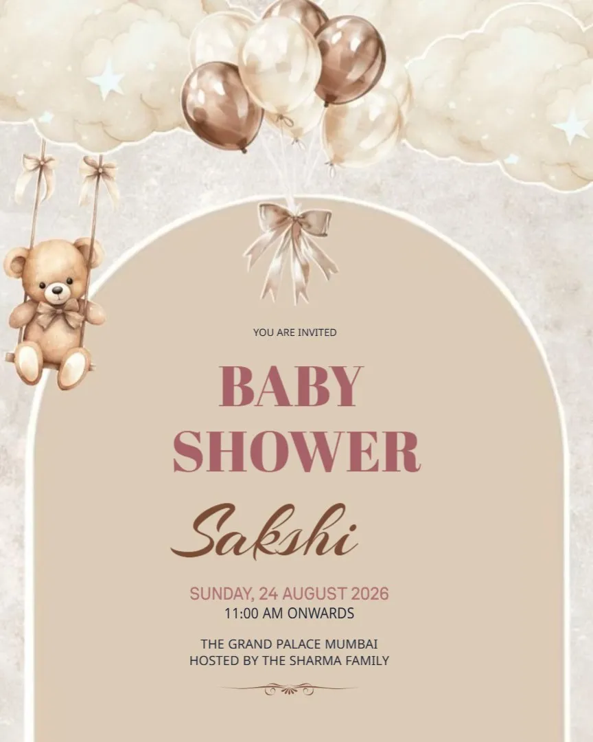 Indian Baby Shower and Godh Bharai Invitations — English Baby Shower Invitation Cards template
