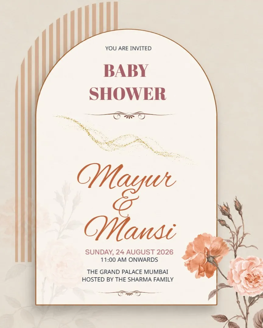 Digital Baby Shower Invitations Online — English Baby Shower Invitation Cards template