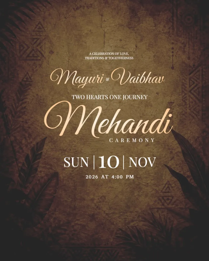 Bridal Mehendi Ceremony Invitation Cards — English Mehendi Invitation Cards template
