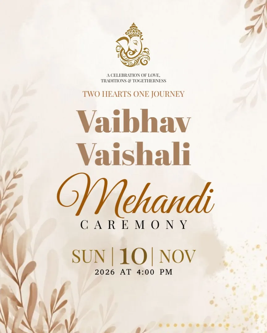Minimalist Mehendi Invitation Cards Online — English Mehendi Invitation Cards template