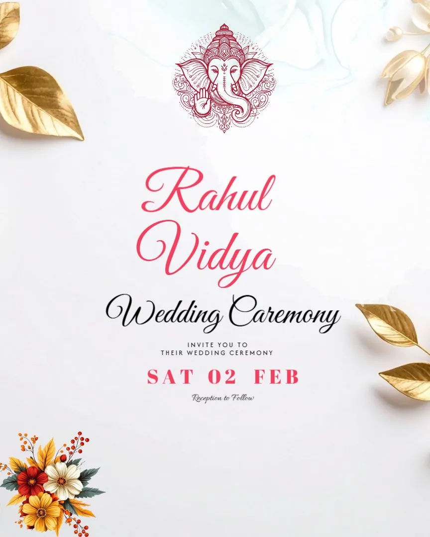 Indian Wedding Invitation Cards — English Wedding Invitations template
