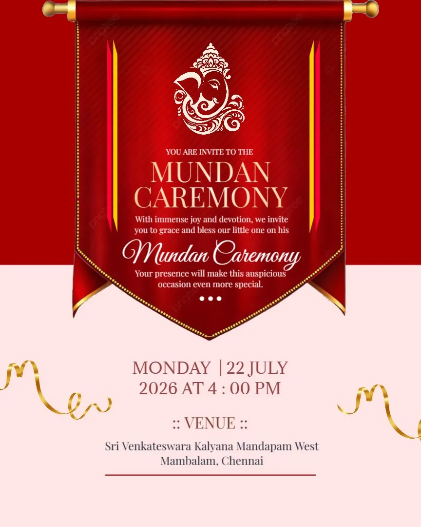 A Special Day for Our Little One – Mundan Ceremony — English Mundan Ceremony Invitation Cards template