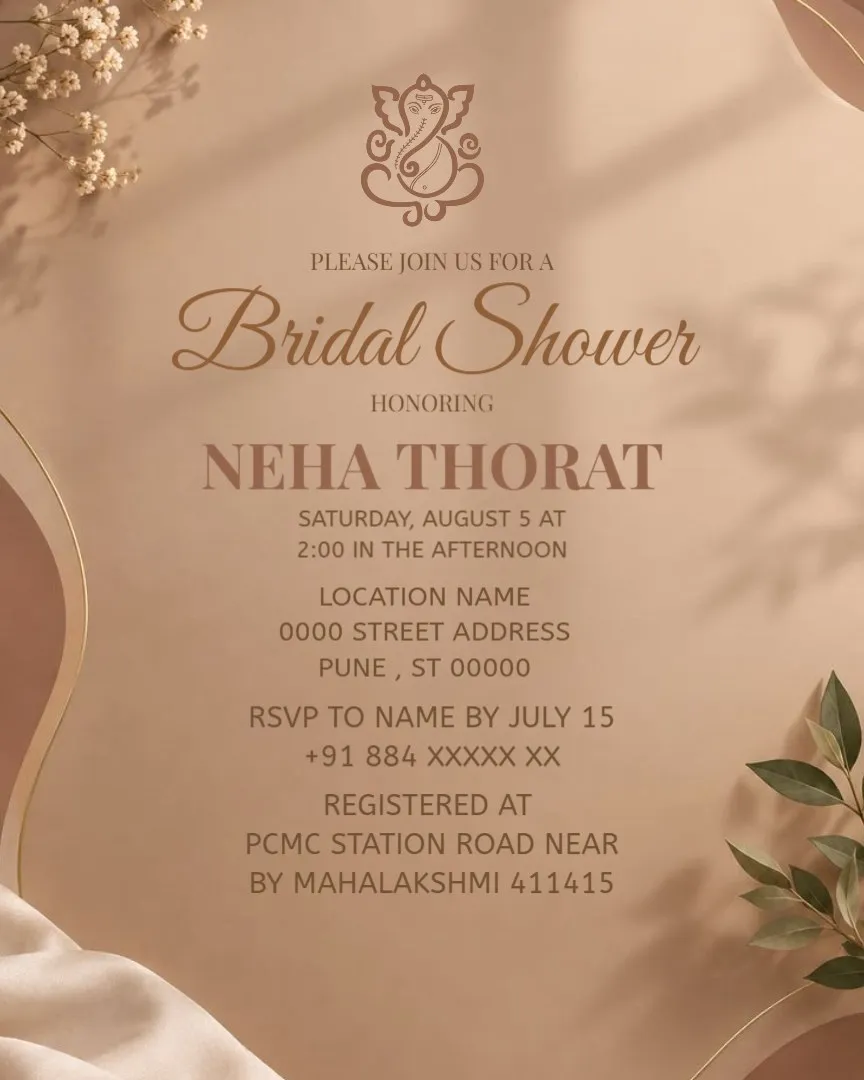 Floral Dreams – Bridal Shower Invitation — English Bridal Shower Invitation Cards template