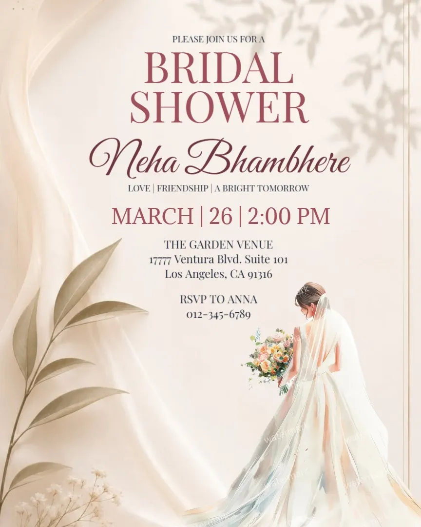 Before the Veil – Bridal Shower Celebration — English Bridal Shower Invitation Cards template