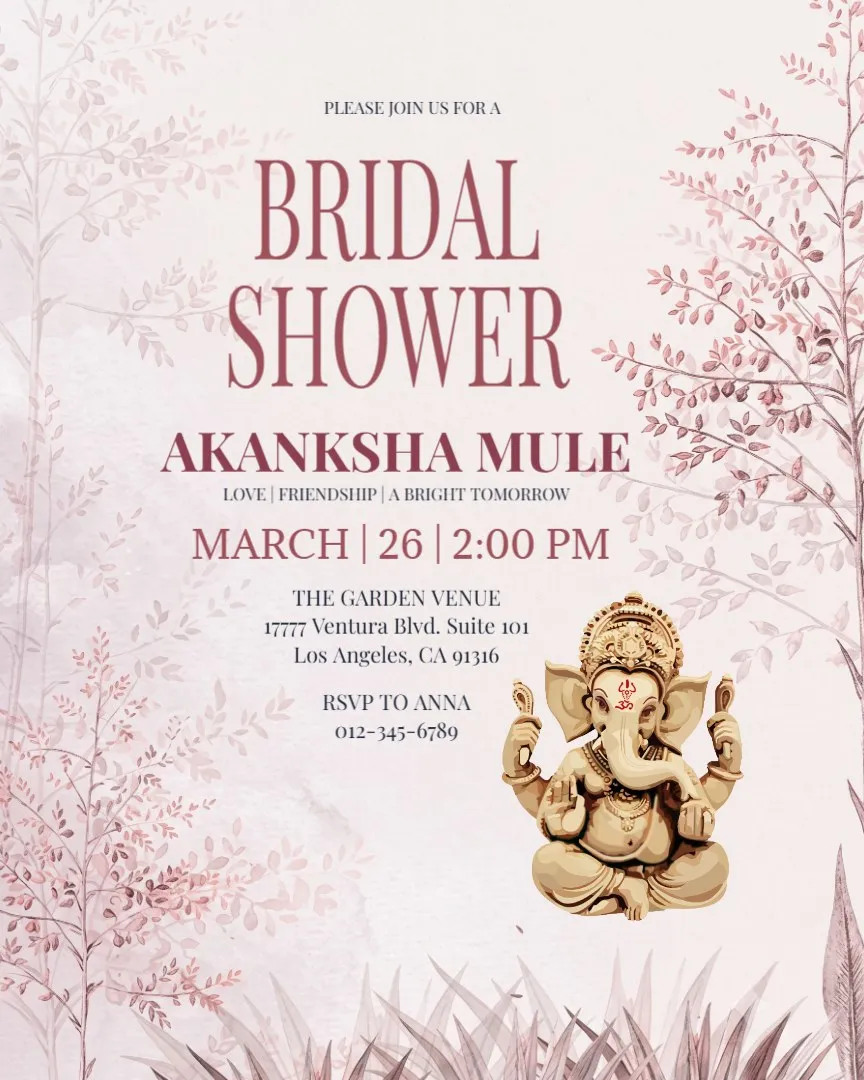 Bride to Be – Let's Celebrate Her Special Day — English Bridal Shower Invitation Cards template
