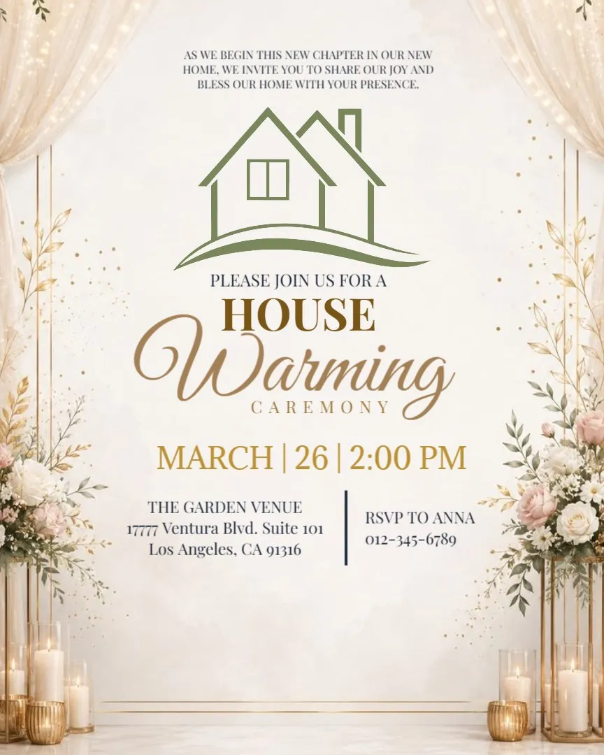 New Beginnings – Housewarming Party Invitation — English Housewarming Invitation Cards template