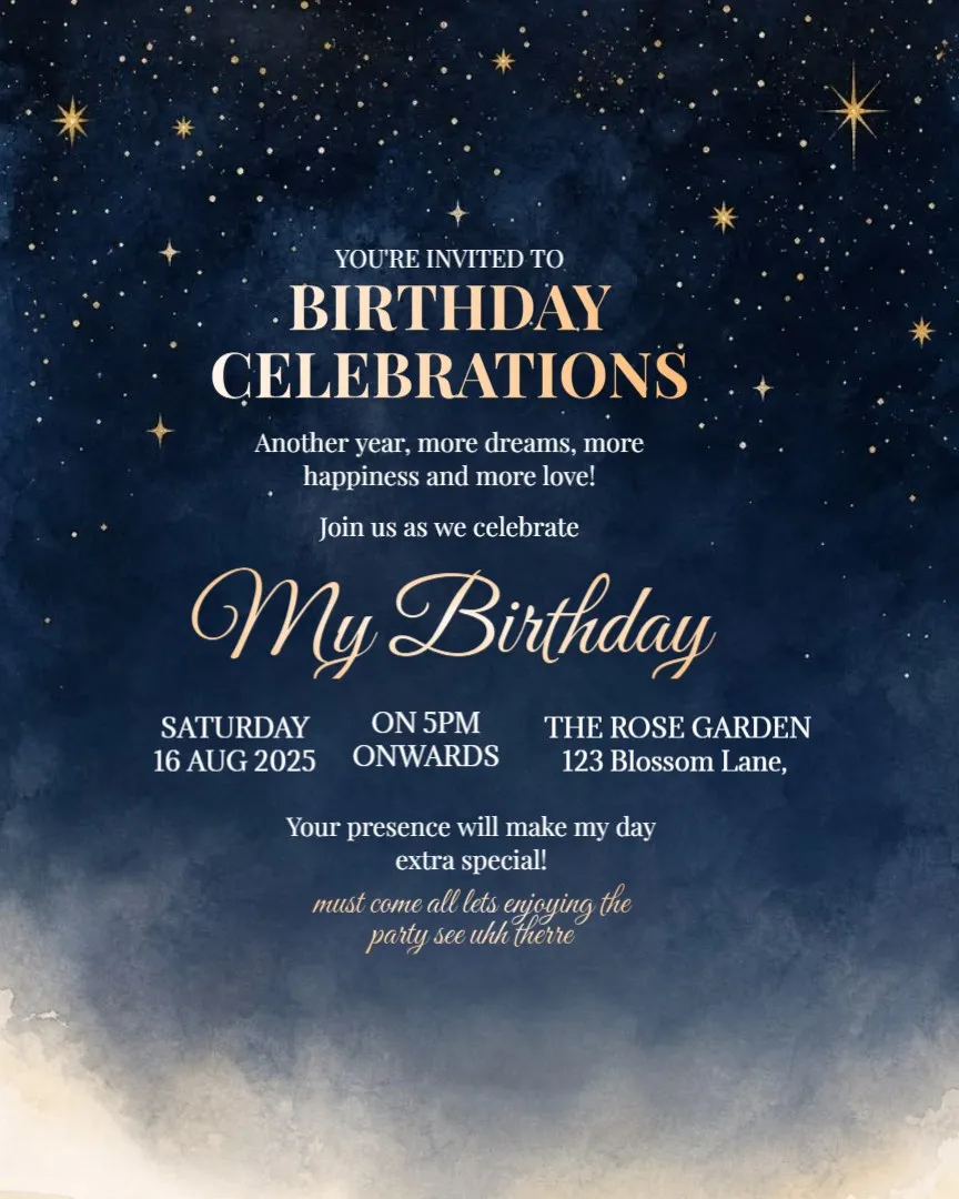 A Special Day, A Special Celebration – Birthday Invite — English Birthday Invitation Cards template