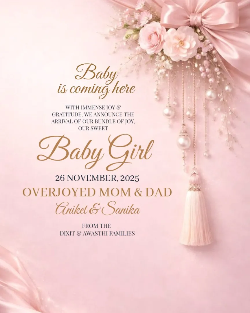 Our Little Princess Has Arrived – Baby Girl Announcement — English Newborn Baby Announcement Cards template