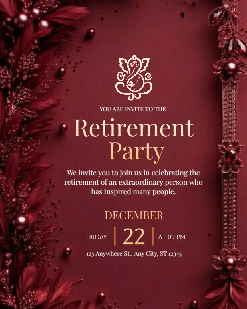 Happy Retirement Celebration Invitations — English Retirement Invitation Cards template