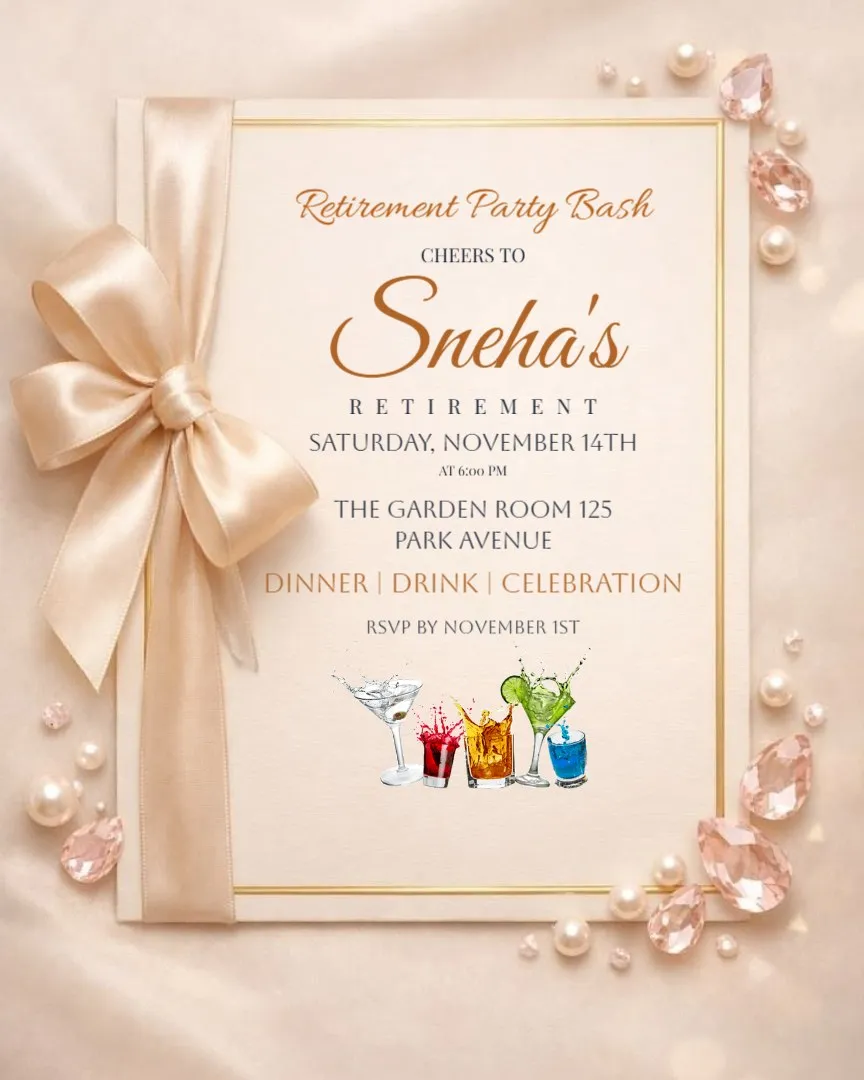 Employee Retirement Invitation — English Retirement Invitation Cards template