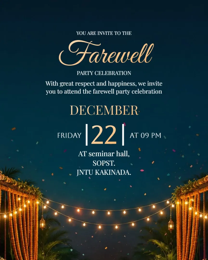 Farewell Party Invitation — English Farewell Invitation Cards template