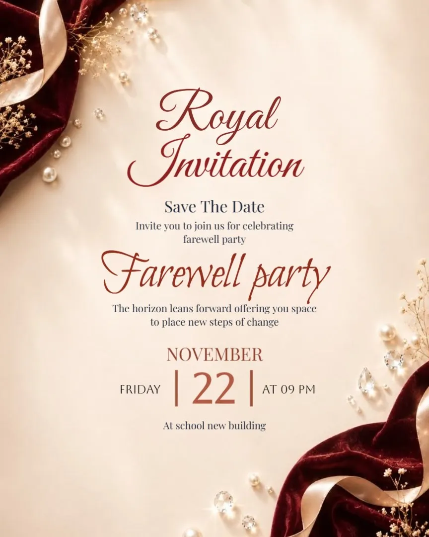Save the Date – A Special Farewell — English Farewell Invitation Cards template