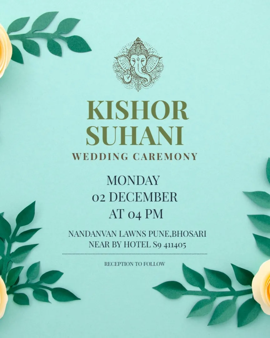 Green Wedding Invitation Cards — English Wedding Invitations template