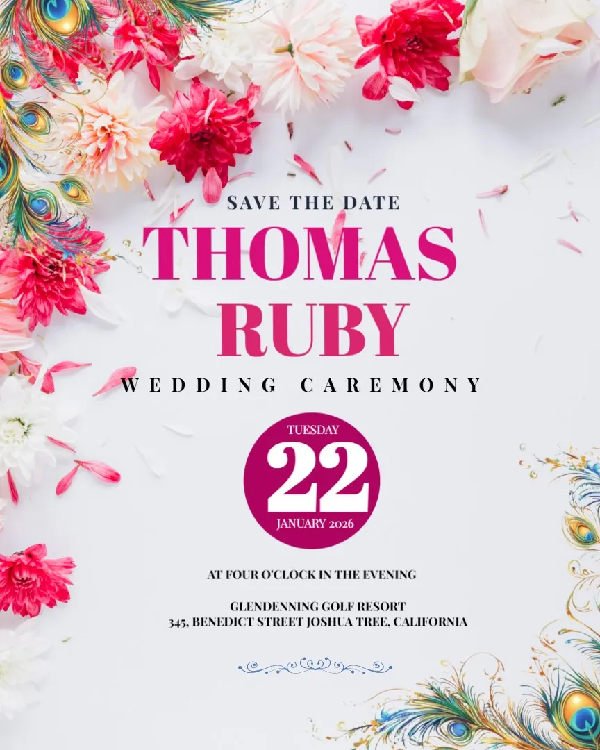 Bride and Groom Wedding Invitations — English Wedding Invitations template