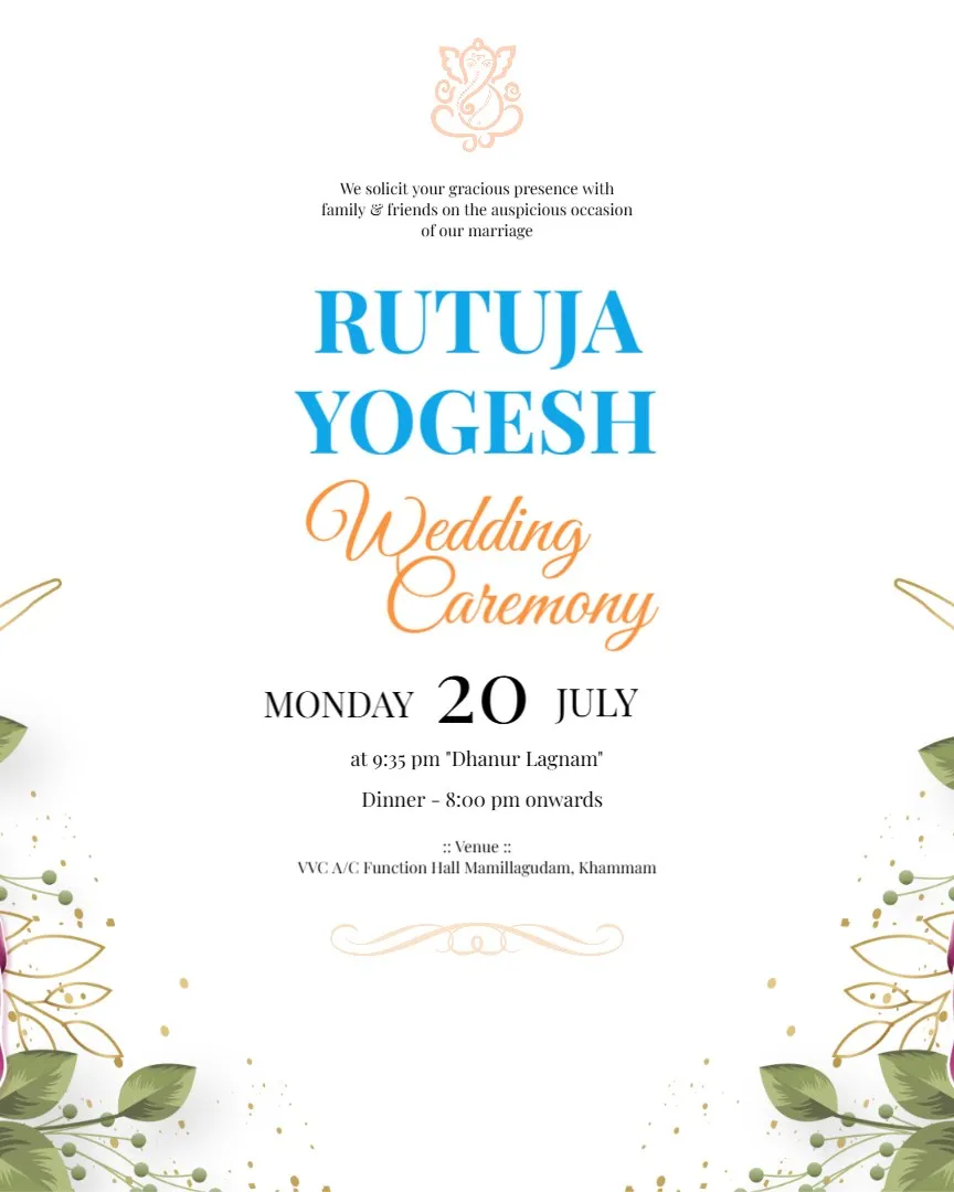 Bride and Groom Wedding Invitations — English Wedding Invitations template