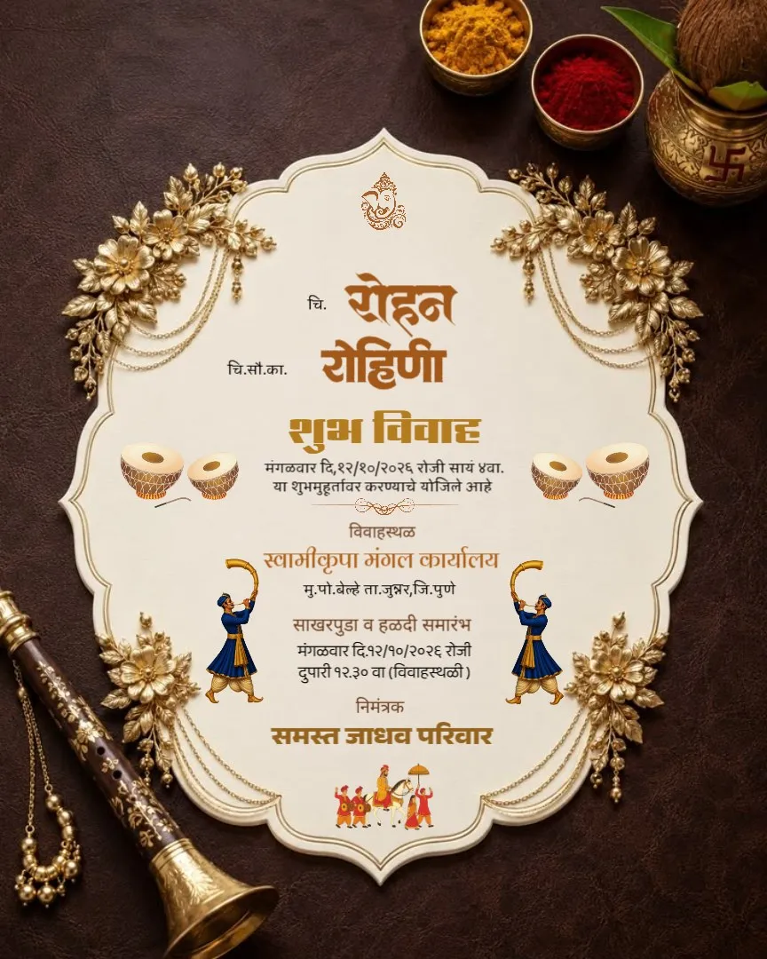 Marathi Wedding Invitation for WhatsApp — Marathi Wedding Invitations template
