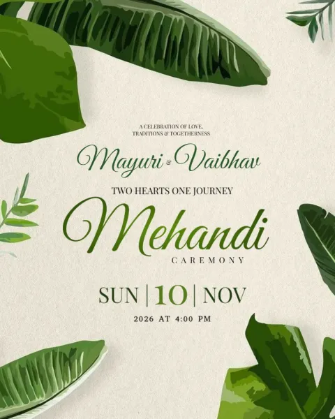 Traditional Indian Mehendi Ceremony Invitations