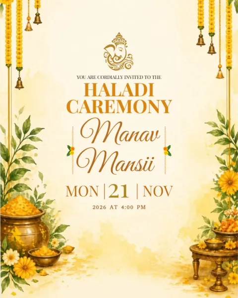 Floral Haldi Invitations