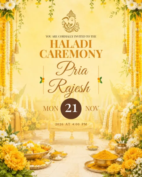 Royal Haldi Ceremony Invitations
