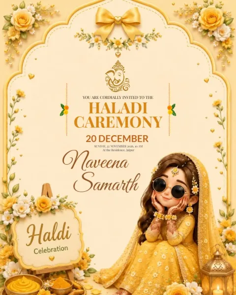Digital Haldi Ceremony Invitations