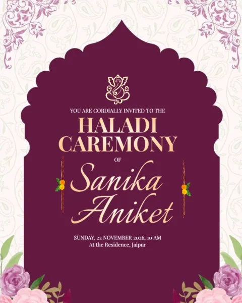 Modern Haldi Ceremony Invitations