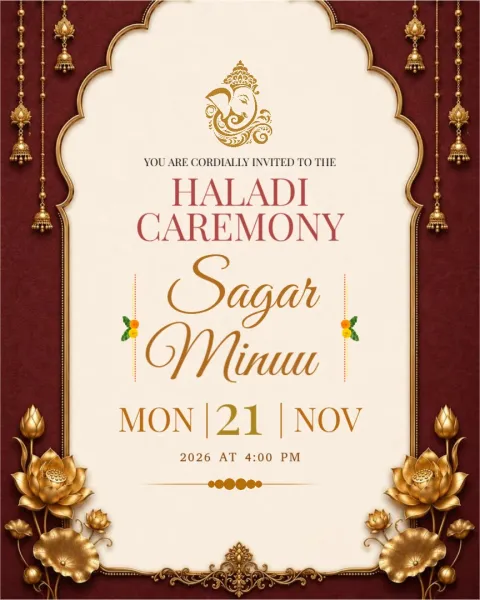 Rustic Haldi Ceremony Invitations