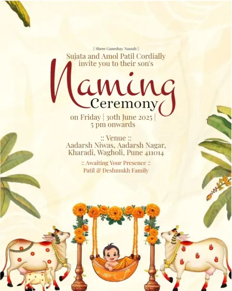 Cute Baby Naming Ceremony Invitations
