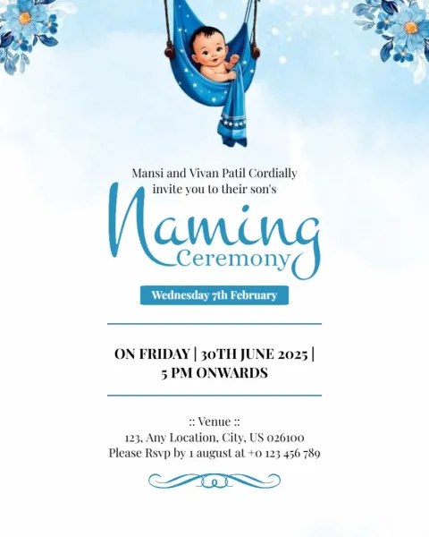 Modern Naming Ceremony Invitations