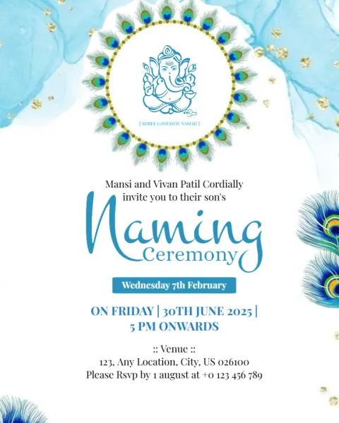 Naming Ceremony Invitations for Baby Boy