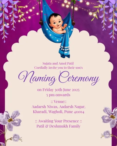 Personalized Naming Ceremony Invitations