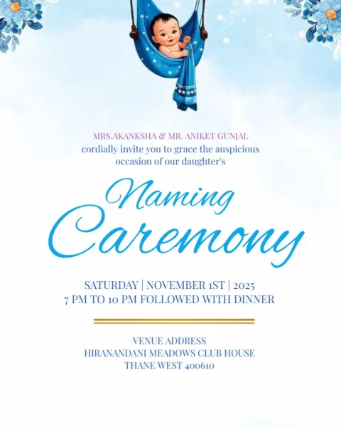 Digital Naming Ceremony Invitations