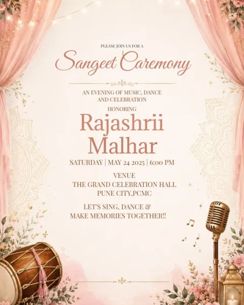 Mehfil Style Sangeet Invitations