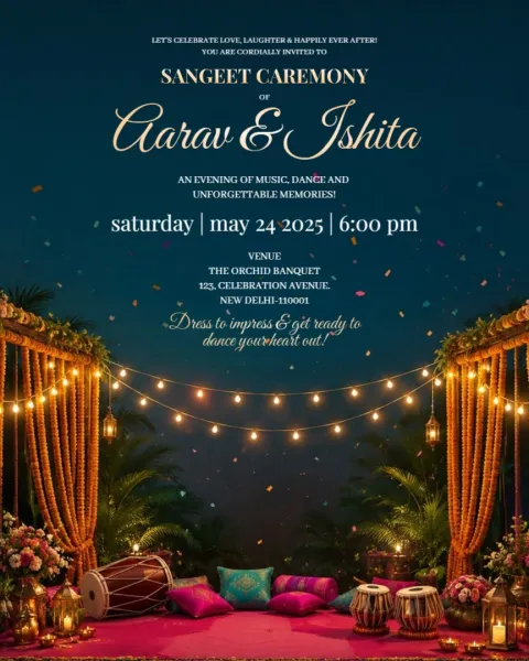 Garden Theme Sangeet Invitations