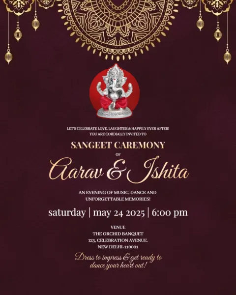 Colorful Sangeet Night Invitations