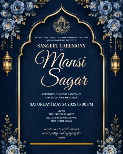 Bollywood Theme Sangeet Invitations