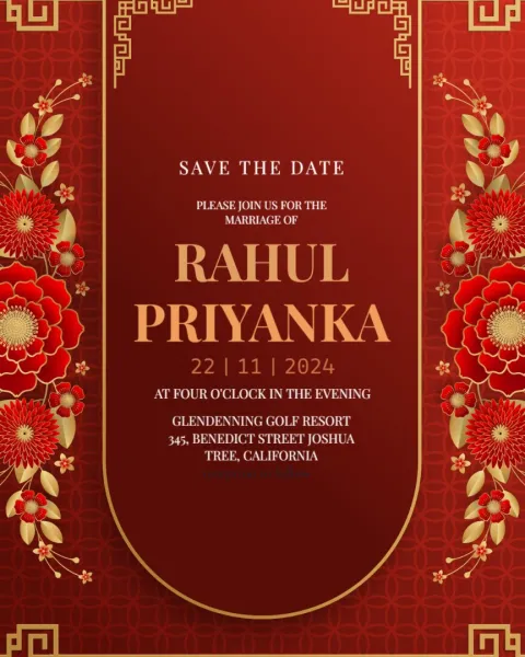 : Wedding Invitation Cards with Couple Names
