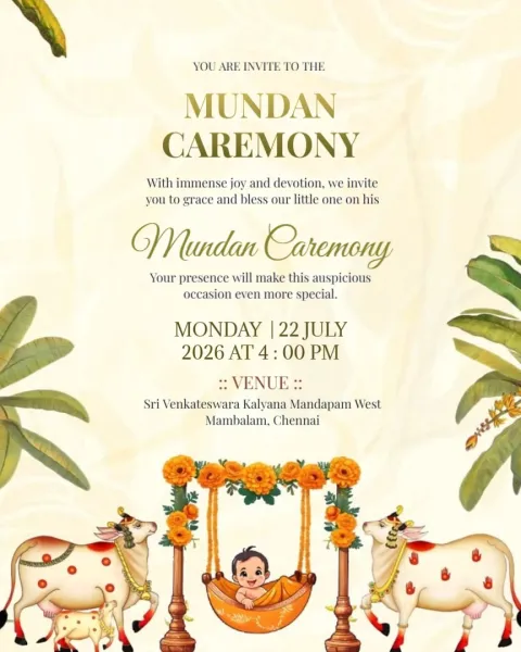 With Blessings and Love – Mundan Sanskar