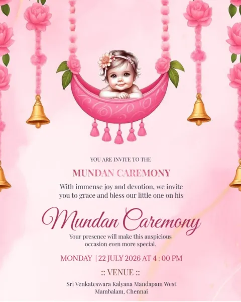 Celebrate Our Baby's First Milestone – Mundan Invite