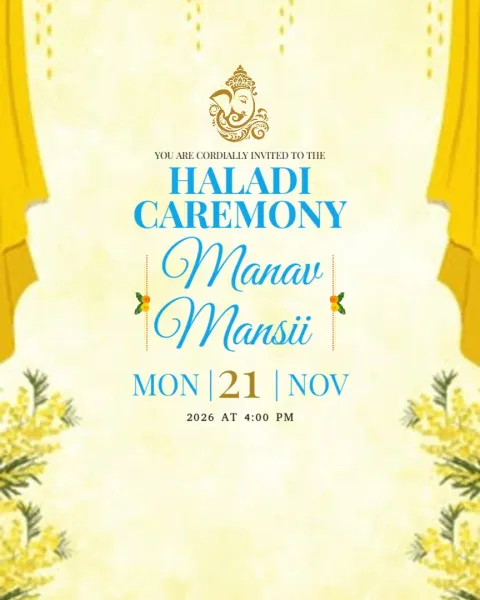 Haldi Party Invitation for Friends and Family