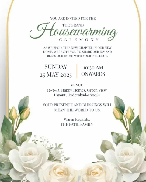Bless Our New Home – Housewarming Invitation
